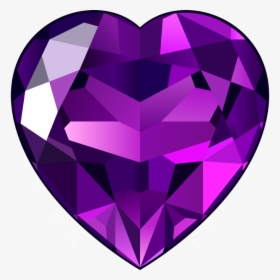 Gem Clipart Purple - Purple Heart Gem Png, Transparent Png, Transparent PNG
