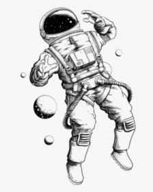 #astronaut #spacesuit #space #planet - Astronaut Floating In Space Drawing, HD Png Download, Transparent PNG