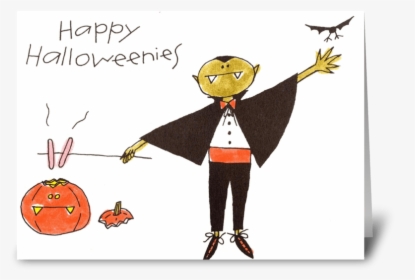 Happy Halloweenies Greeting Card - Cartoon, HD Png Download, Transparent PNG