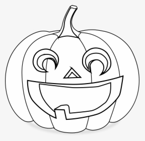 Clipart - Cartoon Black And White Jack O Lantern, HD Png Download, Transparent PNG