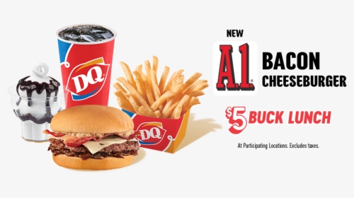 1 - Dairy Queen $5 Buck Lunch A1 Bacon Cheeseburger, HD Png Download, Transparent PNG