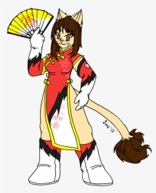 Leona Fanart In Chinese Dress - Cartoon, HD Png Download, Transparent PNG