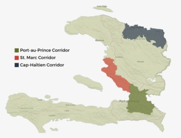 Haiti Map Corridors - Haiti Map And Flag Png, Transparent Png, Transparent PNG