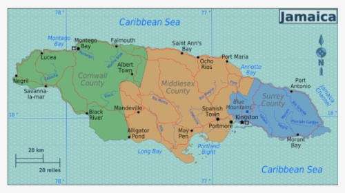 Jamaica Map, HD Png Download, Transparent PNG