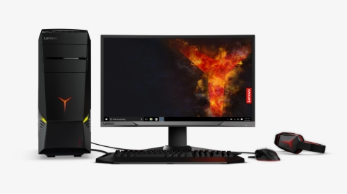 Lenovo Legion Y920 Tower With Gaming Monitor - Gaming Pc Tower And Monitor, HD Png Download, Transparent PNG