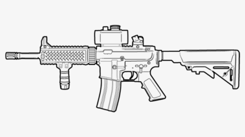 M4 Airsoft Gun Drawing, HD Png Download, Transparent PNG