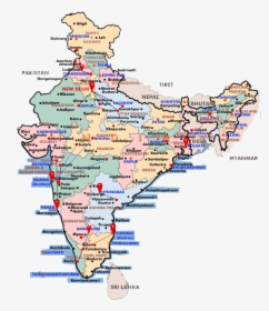 Distribution - India Political Map States, HD Png Download, Transparent PNG