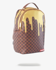 Sprayground Gold Checkered Drips Backpack, HD Png Download, Transparent PNG