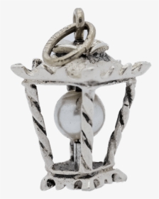 Vintage Sterling Silver Street Lamp With Pearl Charm - Silver, HD Png Download, Transparent PNG