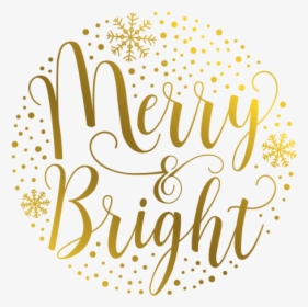 Merry And Bright Gold Lettering, HD Png Download, Transparent PNG