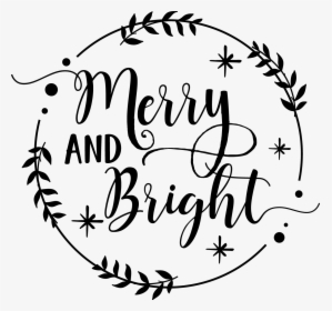 Merry & Bright Vinyl Decal Free, HD Png Download, Transparent PNG