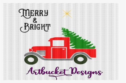 Merry & Bright Christmas Truck Cutfile - Cross-stitch, HD Png Download, Transparent PNG
