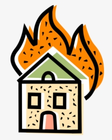 Flames On A Burning House - Building On Fire Silhouette, HD Png Download ,  Transparent Png Image - PNGitem