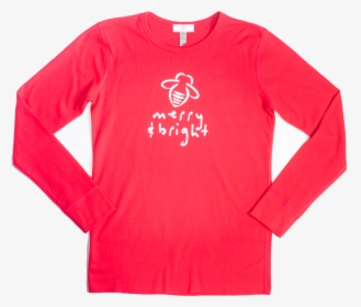 Holiday Red Thermal Bee Merry & Bright , Png Download - Long-sleeved T-shirt, Transparent Png, Transparent PNG