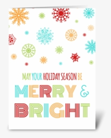 Colorful Merry & Bright Christmas Card Greeting Card - Hometex, HD Png Download, Transparent PNG