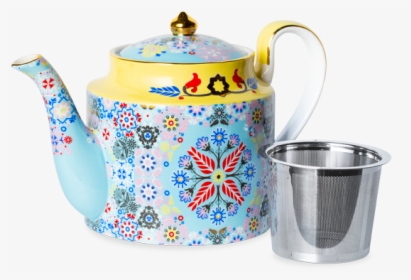 Portuguese Tiles Teapot Tall Baby Blue - Colourful Tea Pots Png, Transparent Png, Transparent PNG