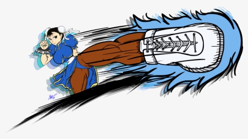 Chun-li Kicking Ahead - Cartoon, HD Png Download, Transparent PNG
