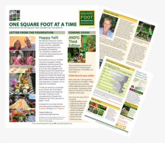 Square Foot Gardening Foundation Fall 2018 Newsletter - Newsletter Gardening, HD Png Download, Transparent PNG
