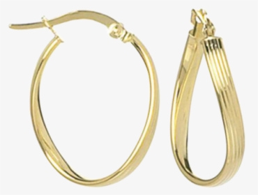 Gold Ribbed Design Hoops - Earrings, HD Png Download, Transparent PNG
