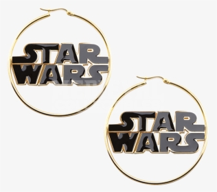 Star Wars Logo Gold Hoop Earrings , Png Download - Gold, Transparent Png, Transparent PNG