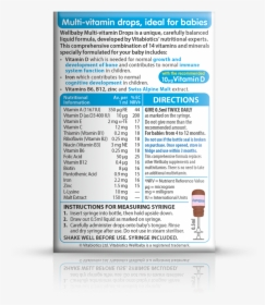 Wellbaby Multi-vitamin Drops Packaging - Wellbaby Drop, HD Png Download, Transparent PNG