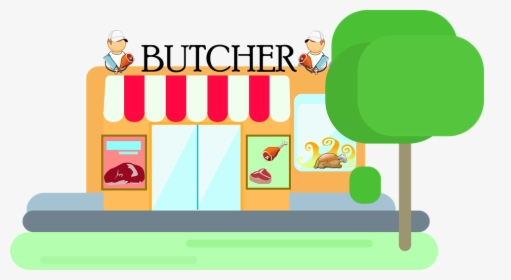 Butcher Shop Cartoon Png, Transparent Png, Transparent PNG