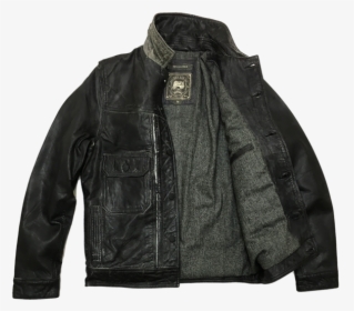 4160 Ovp Overprint Black Leather Jacket   Data Image - Leather Jacket, HD Png Download, Transparent PNG