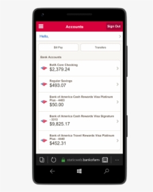 Mobile Bank Of America Savings Account, HD Png Download, Transparent PNG