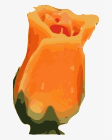 Orange,artifact,vase - Clip Art Single Stem Rose In Orange, HD Png Download, Transparent PNG