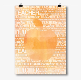 Apple Silhouette - Orange Watercolor - Poster, HD Png Download, Transparent PNG