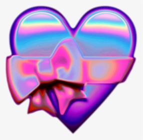 #holo #holographic #heart #bow #hearts #emoji #iridescent - Png Holo Heart, Transparent Png, Transparent PNG