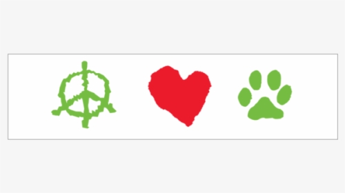Peace Love Paws Bumper Sticker - Heart, HD Png Download, Transparent PNG