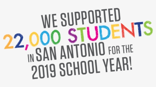 We Supported 22,000 Students In San Antonio For The - Graphic Design, HD Png Download, Transparent PNG