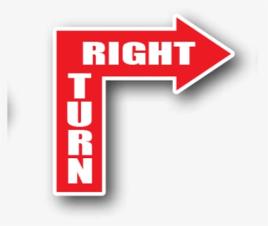 Durastripe Floor Marking Red Directional Arrow, Right - Turn Right Red Arrow Sign Png, Transparent Png, Transparent PNG