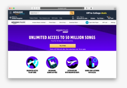 Amazon Music Unlimited Service - Amazon Music Ads, HD Png Download, Transparent PNG