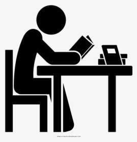 Transparent Study Icon Png - Drawing Of Someone Studying, Png Download, Transparent PNG
