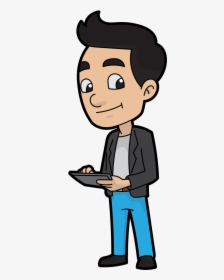 Cartoon Man With Black Hair, HD Png Download, Transparent PNG