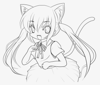 Whiskers /m/02csf Cat Line Art Drawing - Draw A Mermaid Cat, HD Png Download, Transparent PNG