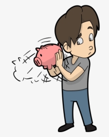 Man With Piggy Bank Cartoon, HD Png Download, Transparent PNG