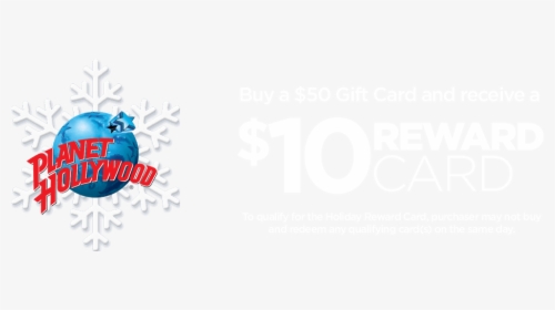 Planet Hollywood $10 Reward Card - Planet Hollywood, HD Png Download, Transparent PNG