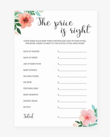 The Price Is Right Baby Shower Game Printable By Littlesizzle - Baby Shower Game Printables Floral, HD Png Download, Transparent PNG