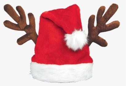 Christmas Hat Png Background - Santa Hat Antlers, Transparent Png, Transparent PNG
