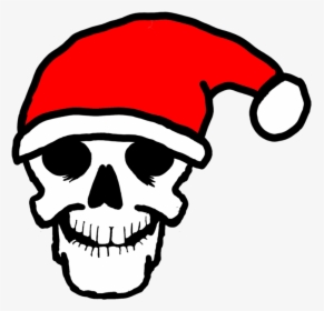 Skulls With Hats Image - Skull Wearing Santa Hat, HD Png Download, Transparent PNG