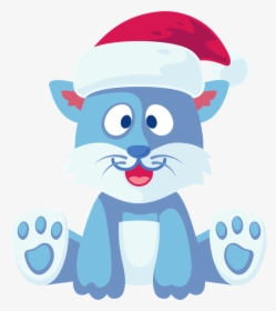 Tiger Transparent Cartoon Sitting In A Christmas Hat - Portable Network Graphics, HD Png Download, Transparent PNG
