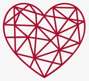 Red Gitter Heart Png Image - Geometric Black Heart Png, Transparent Png, Transparent PNG