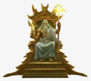 Diety Statue Png - Zeus Sitting On Throne, Transparent Png, Transparent PNG
