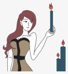 Candle Dream Dictionary - Person Holding Candle Drawing, HD Png Download, Transparent PNG