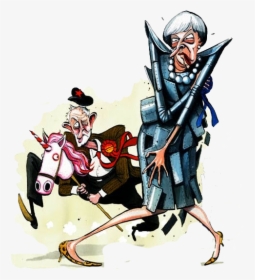 Jeremy Corbyn Theresa May Cartoon, HD Png Download, Transparent PNG