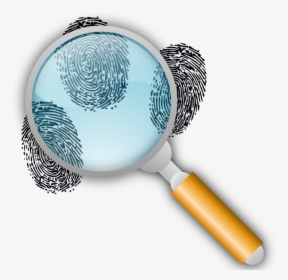Fingerprint Search With Slight Magnification - Magnifying Glass With Fingerprints, HD Png Download, Transparent PNG