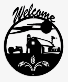 Farm Scene Clipart Black And White, HD Png Download, Transparent PNG